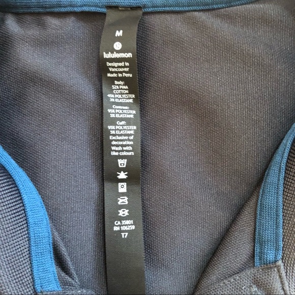 NWOT Lululemon Golf Shirt Mens Med Dark Grey and Teal Trim - Picture 10 of 11